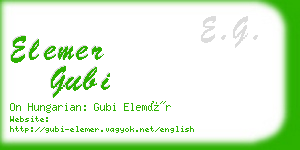 elemer gubi business card